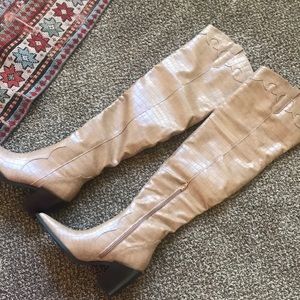 Thigh high western boot